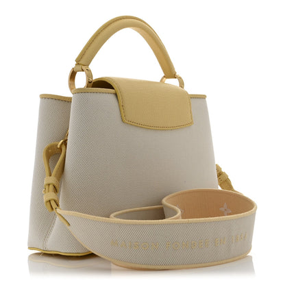 Canvas Taurillon Capucines BB Plume Yellow
