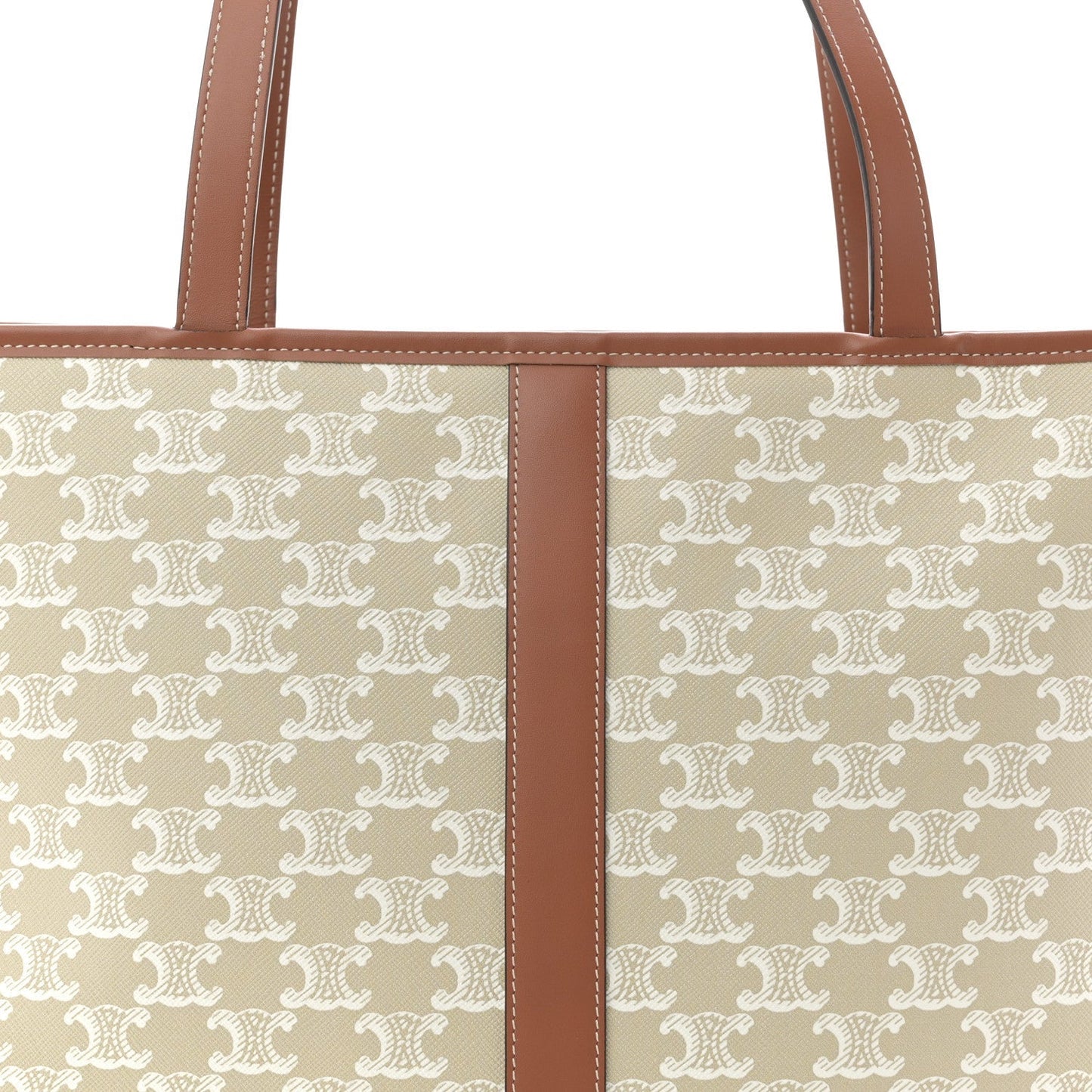 Triomphe Canvas Calfskin Medium Cabas Bag Grege