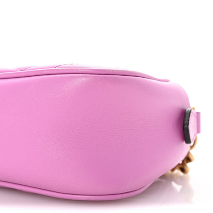 Calfskin Matelasse Small GG Marmont Chain Shoulder Bag Candy Mousse