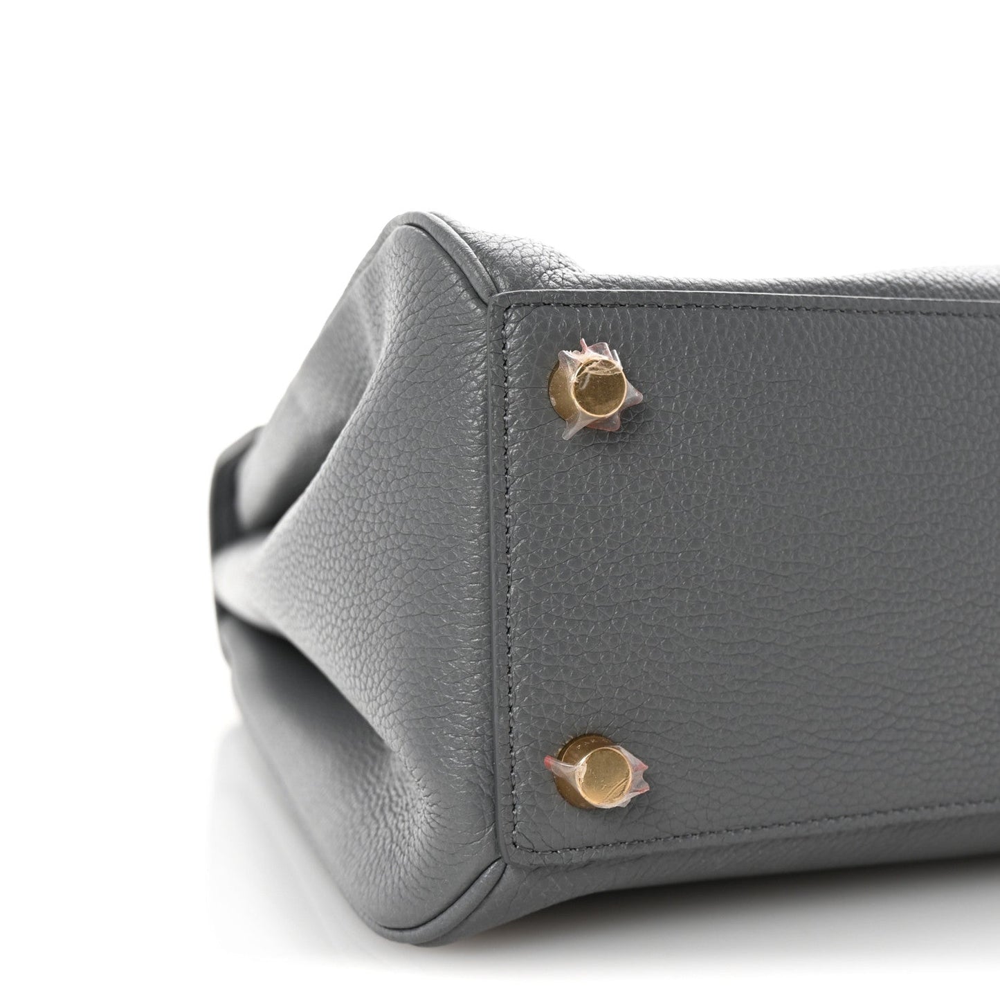 Grained Calfskin Medium 16 Top Handle Bag Grey