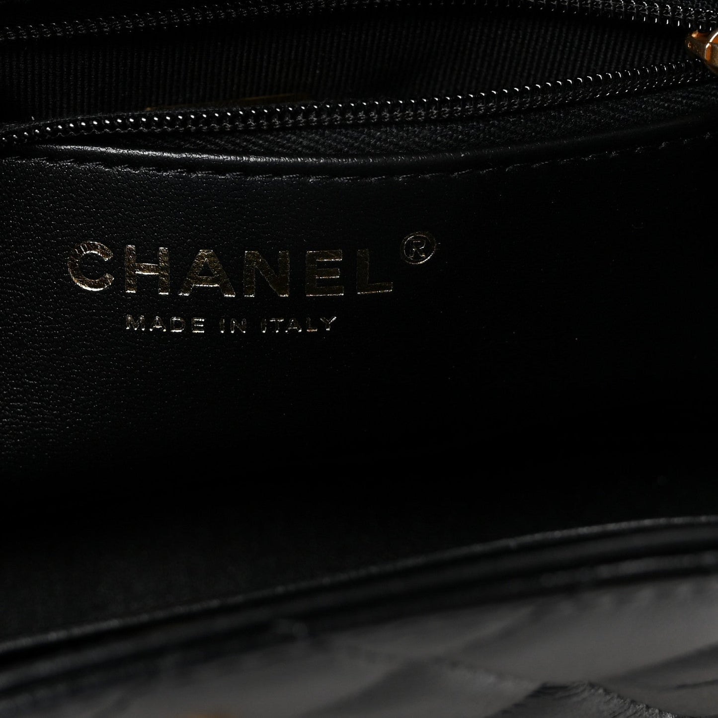 Shiny Aged Calfskin Quilted Nano Kelly Shopper Black