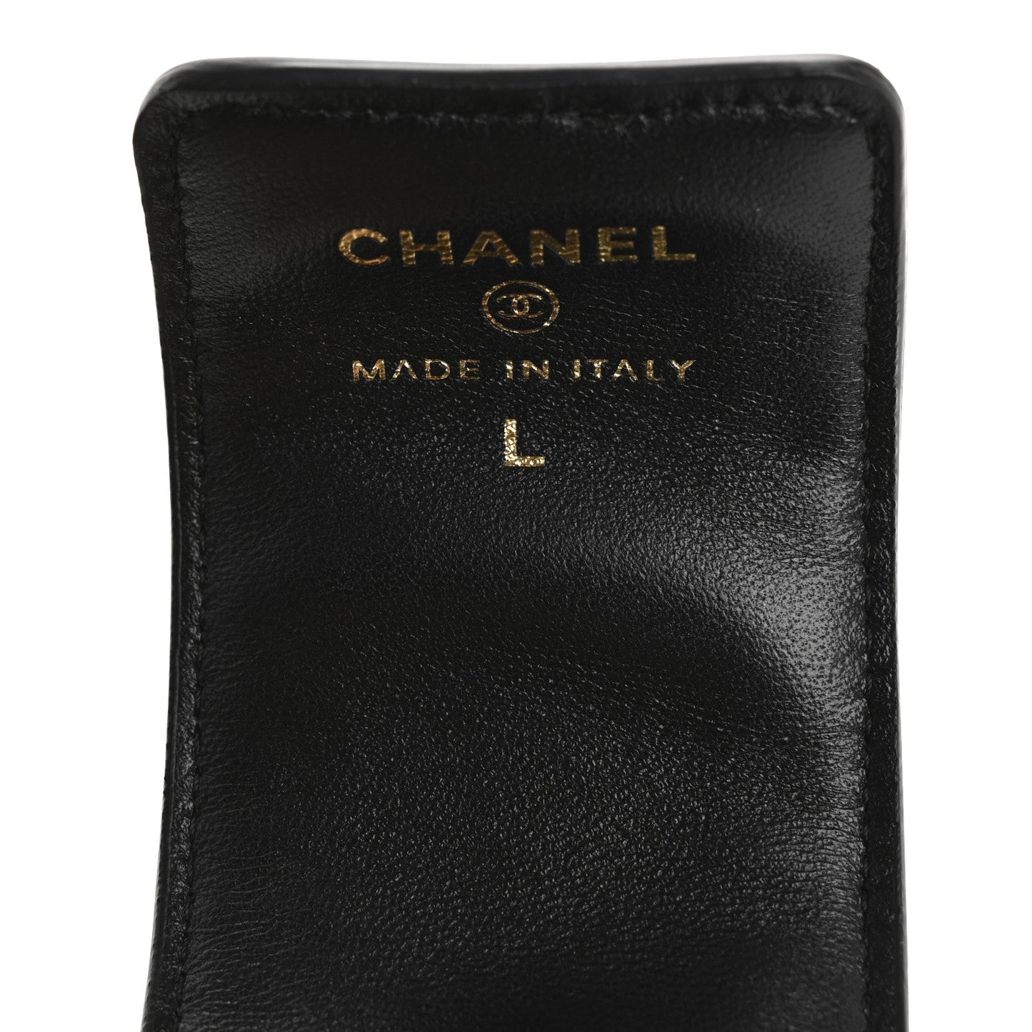 Lambskin Quilted Flap Card Holder With Cuff Black