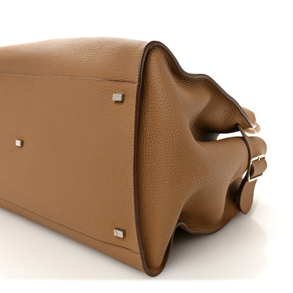 Matte Grained Calfskin Soft Margaux 17 Dark Taupe