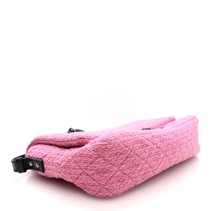 Easy Tweed Jumbo Reissue Messenger Flap Pink Black