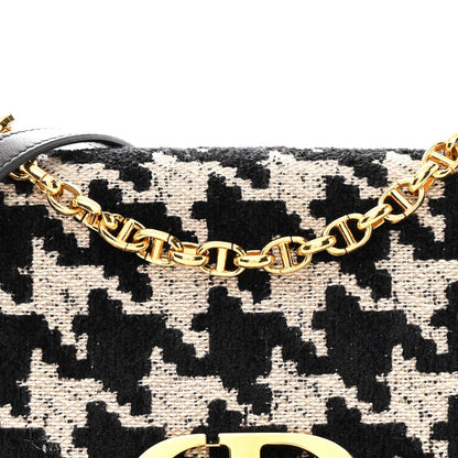 Tweed Houndstooth Medium Caro Bag Black Beige