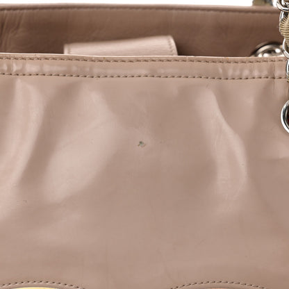 Vinyl Large Lipstick Tote Dark Beige