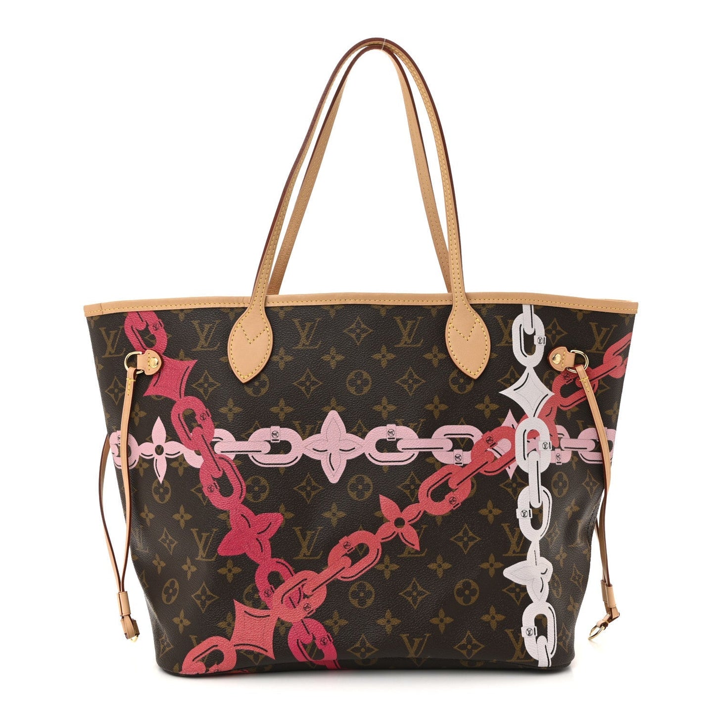 Monogram Bay Neverfull MM Rose Ballerine Poppy