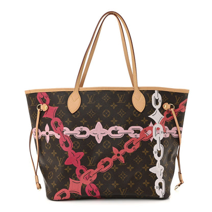 Monogram Bay Neverfull MM Rose Ballerine Poppy
