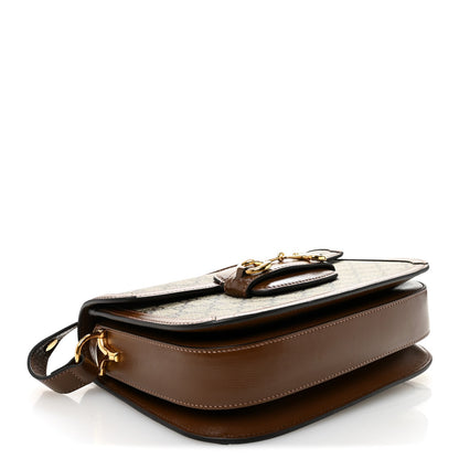 GG Supreme Monogram Horsebit 1955 Shoulder Bag Beige Brown Sugar
