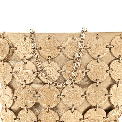 Metallic Calfskin Medallion Shoulder Bag Gold