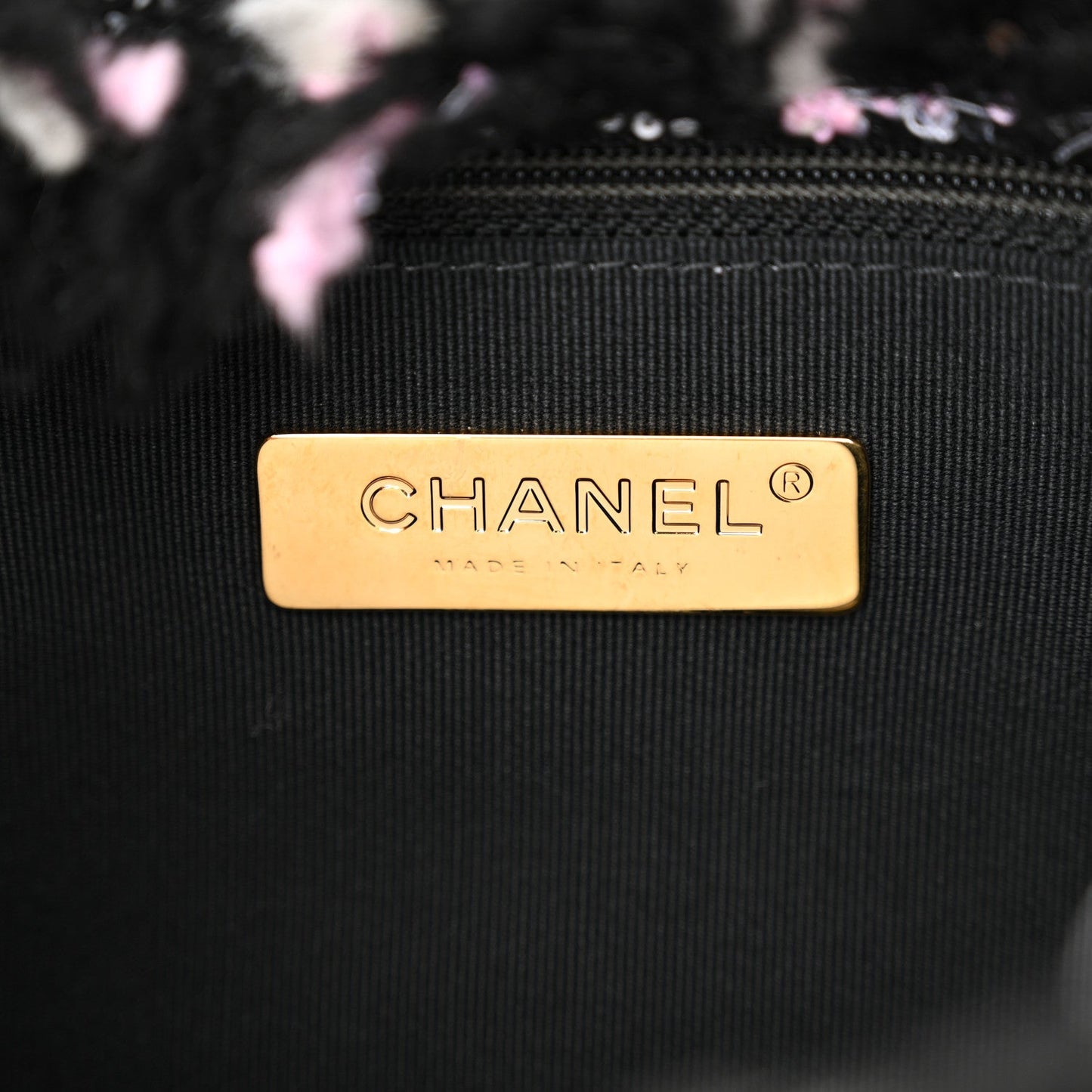 Tweed Sequin Quilted Medium Chanel 19 Flap Black Multicolor