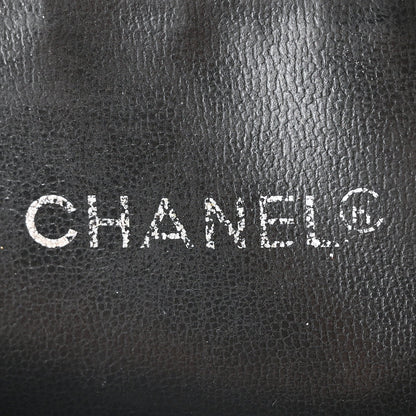 Calfskin Quilted CC Shopping Tote Black