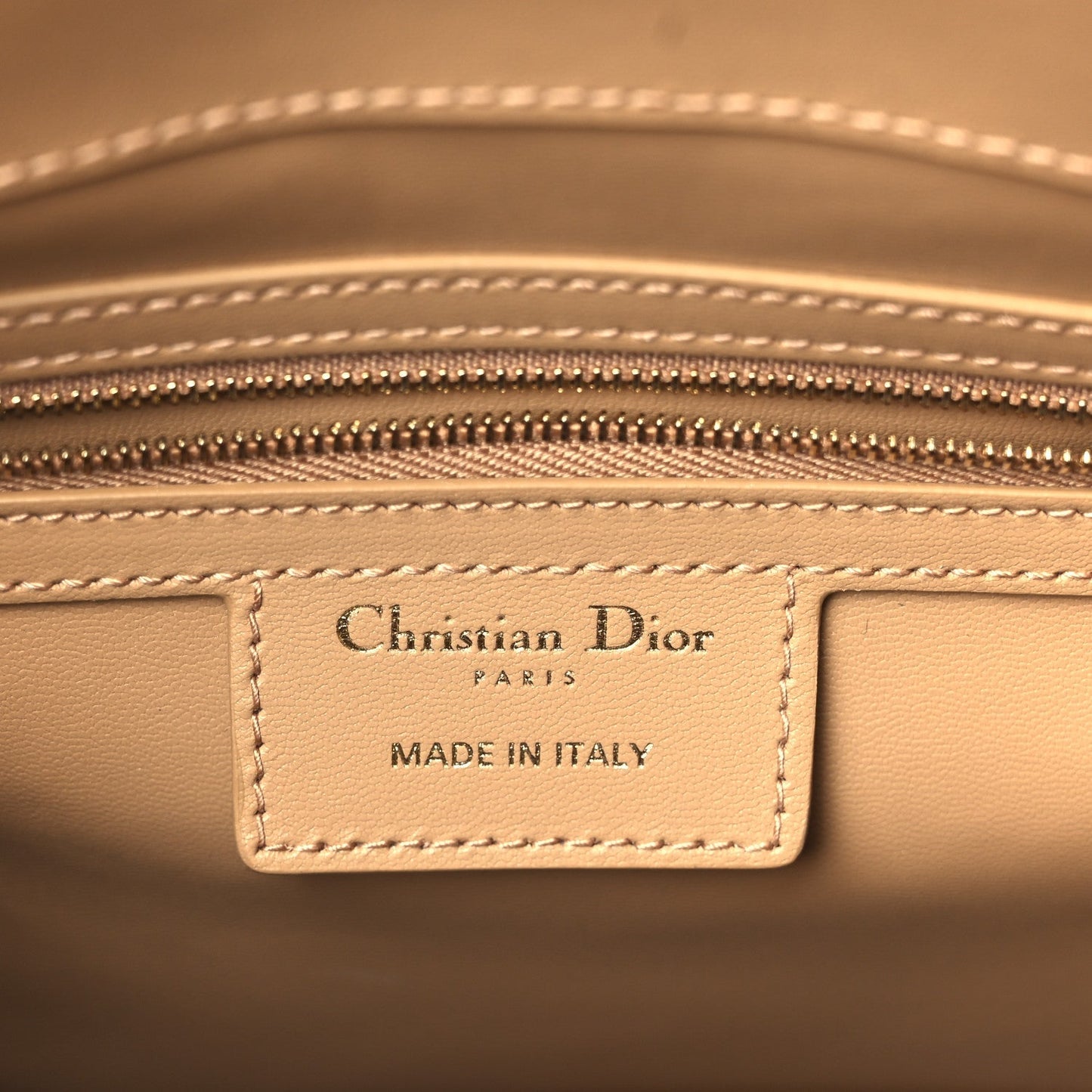 Calfskin Macrocannage Medium D-Motion Bag Light Gold