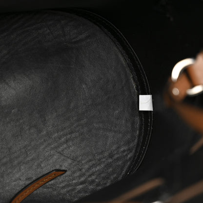 Vitello Intreccio Tress Bucket Bag Cognac Black