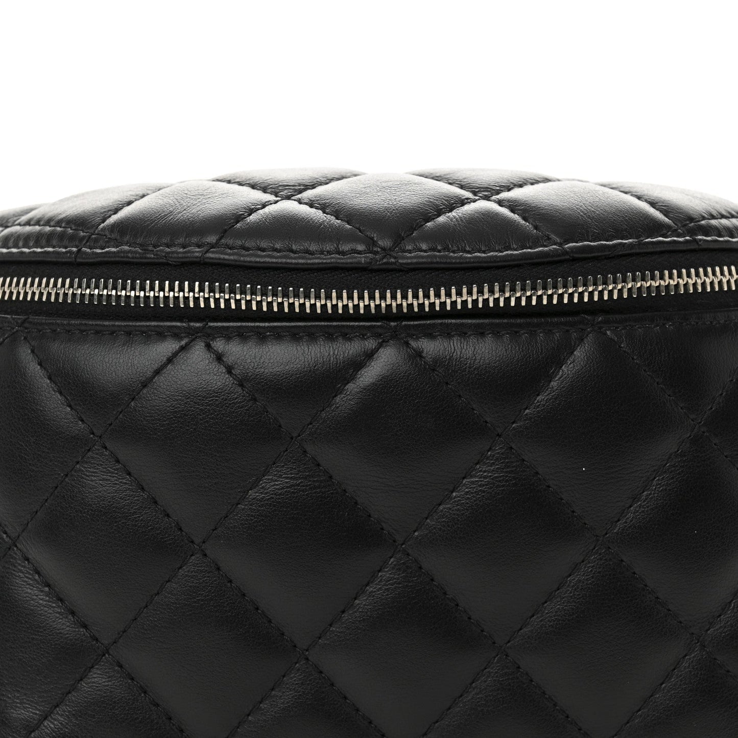 Calfskin Quilted Uniform Waist Belt Bag Black