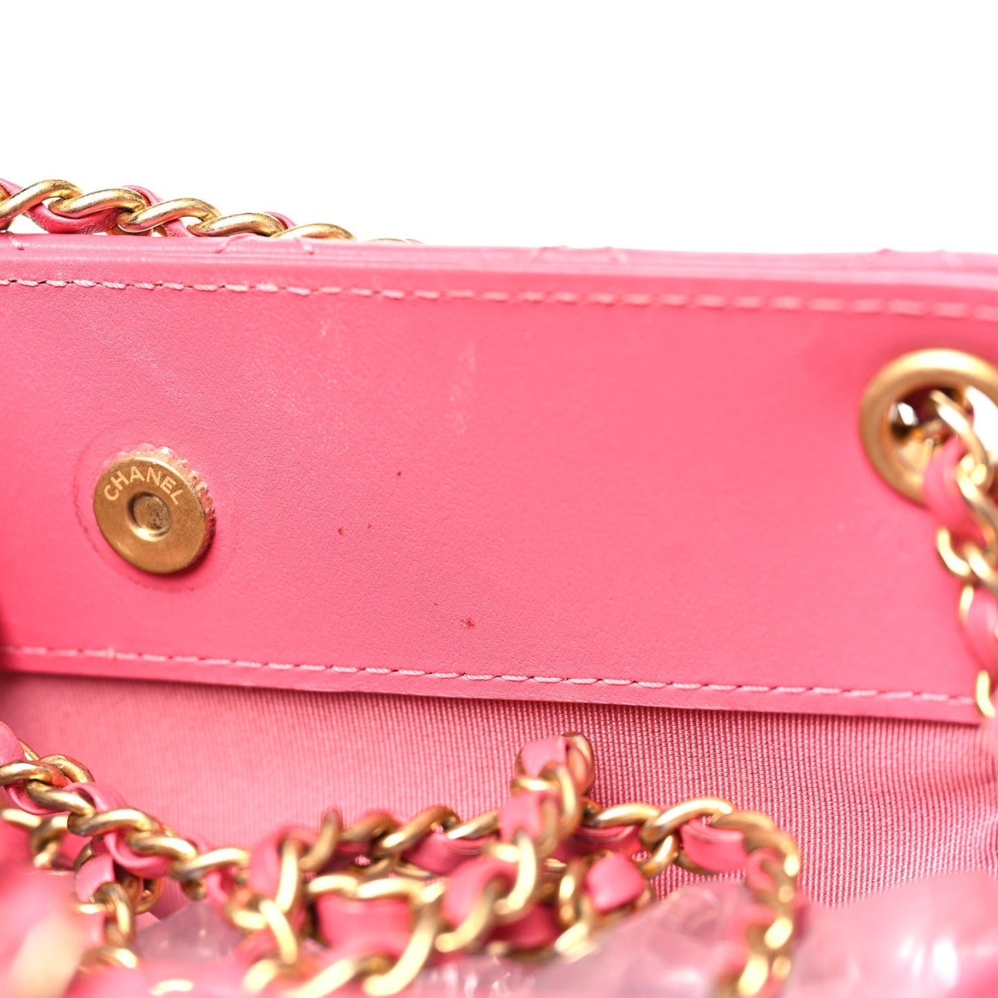 Calfskin Quilted Small CC Chain Accordion Tote Pink