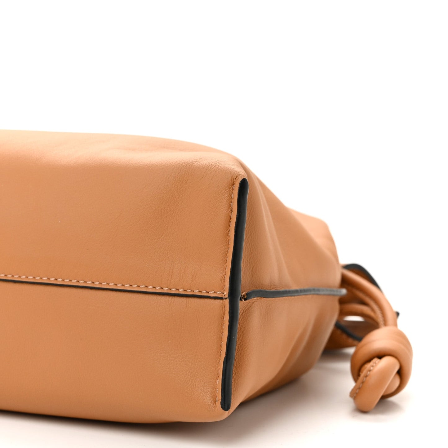 Nappa Calfskin Medium Flamenco Knot Clutch Warm Desert