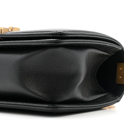 Caviar Quilted Small Boy Flap Black