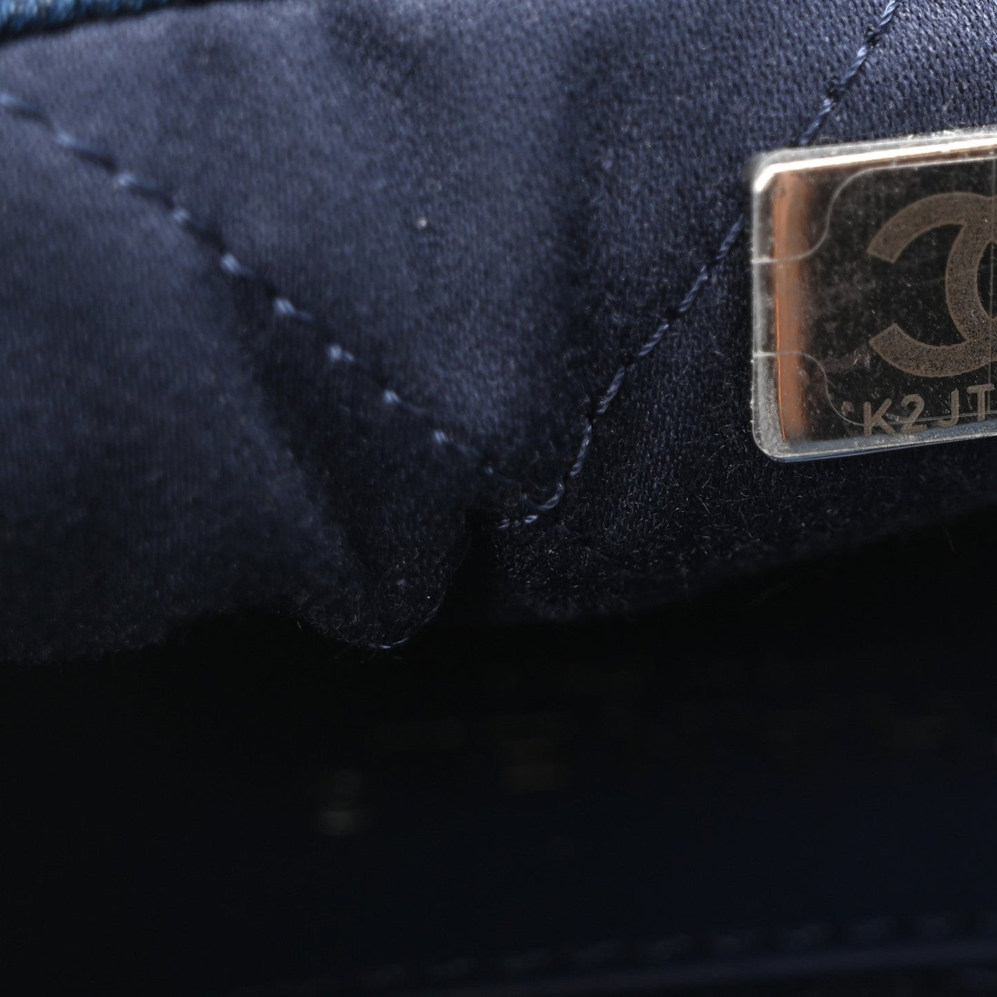 Denim Stitched Quilted Mini Chanel 22 Blue