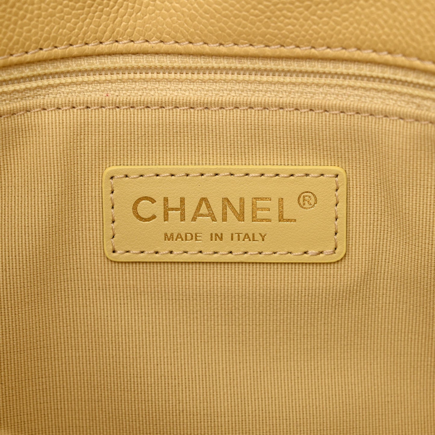 Shiny Caviar Quilted Large Chain Melody Flap Yellow