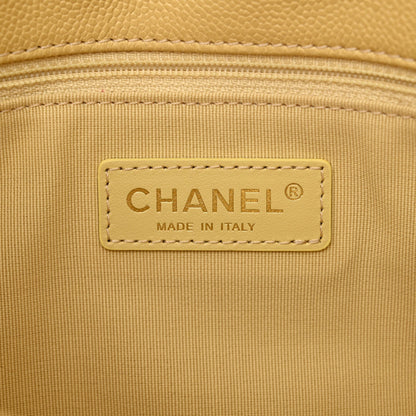 Shiny Caviar Quilted Large Chain Melody Flap Yellow