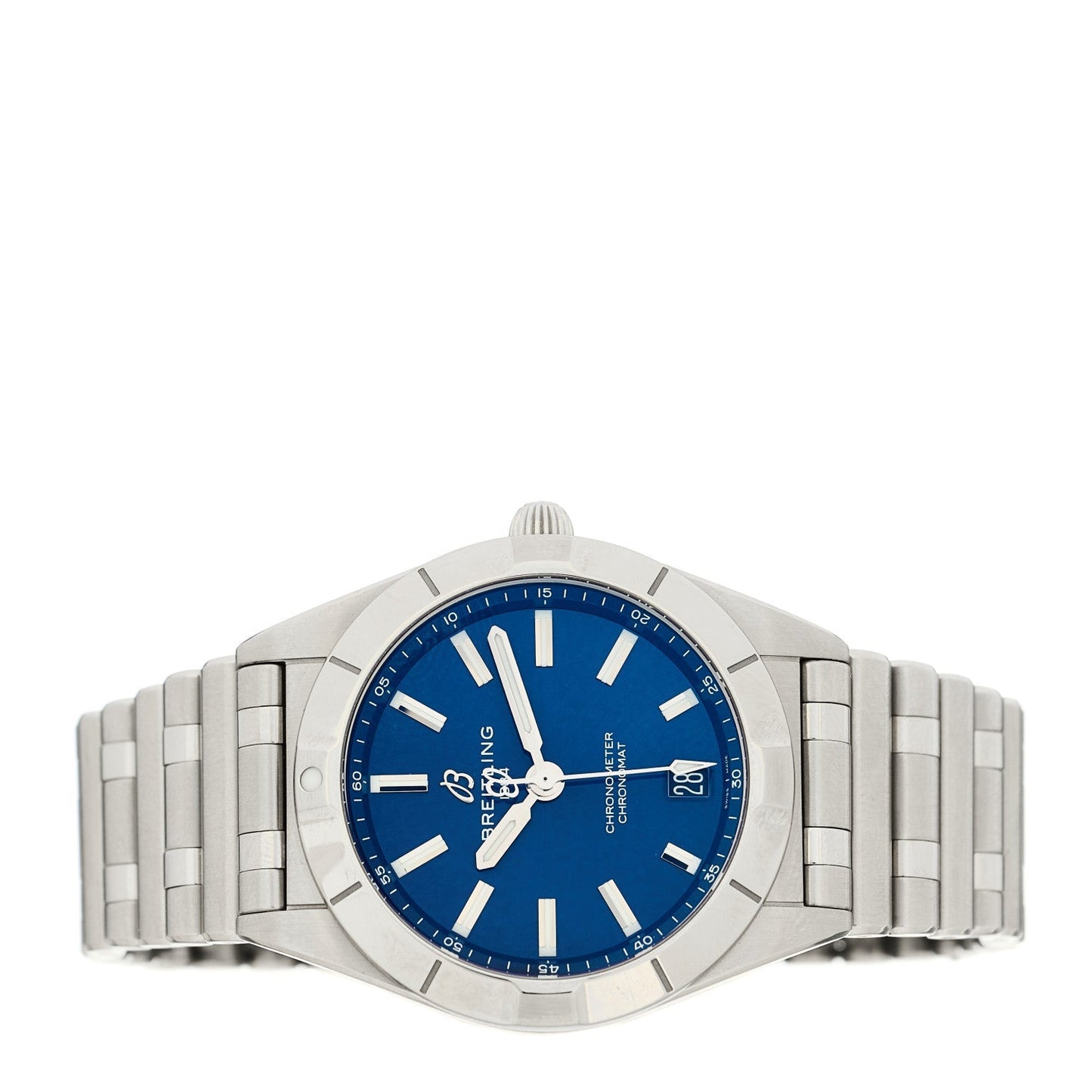 Stainless Steel 32mm Chronomat Quartz Watch Blue A77310101C1A1