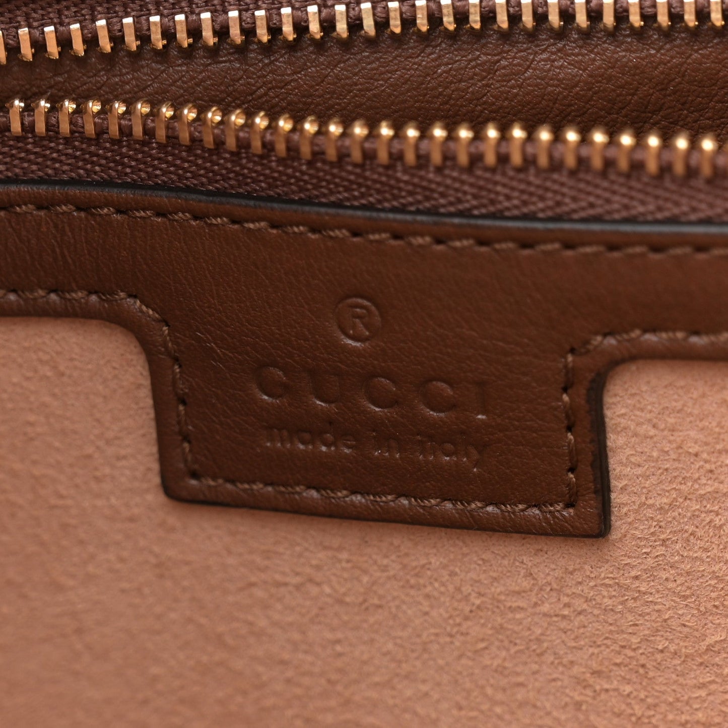 GG Supreme Monogram Medium Padlock Shoulder Bag Beige Ebony Brown Sugar
