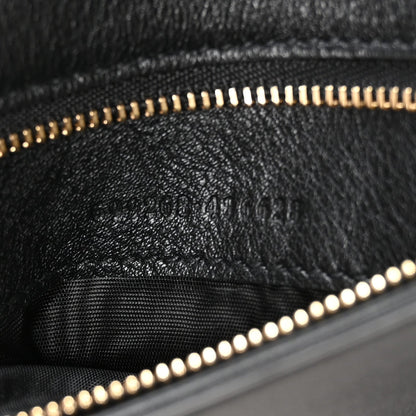 Roxy Calfskin Blondie Chain Shoulder Flap Bag Black