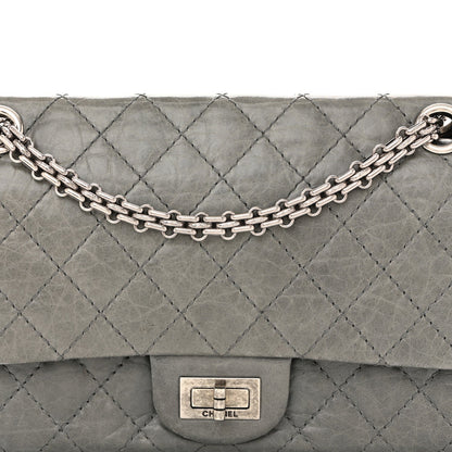 Aged Calfskin Quilted 50th Anniversary 2.55 Reissue Flap 225 Grey