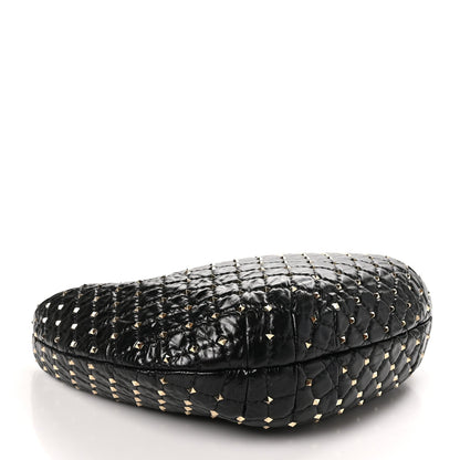 Nappa Rockstud Spike Hobo Black