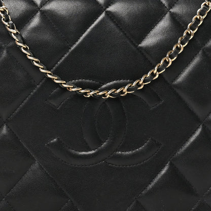 Lambskin Quilted Large Diamond CC Flap Black