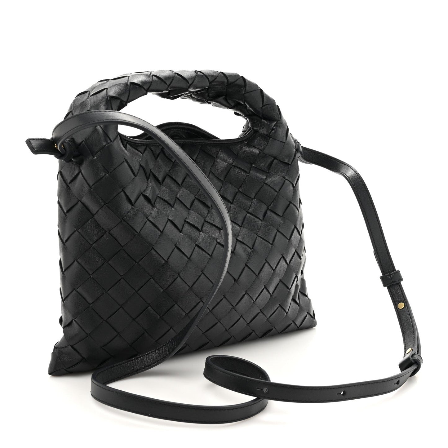 Calfskin Intrecciato Mini Hop Black