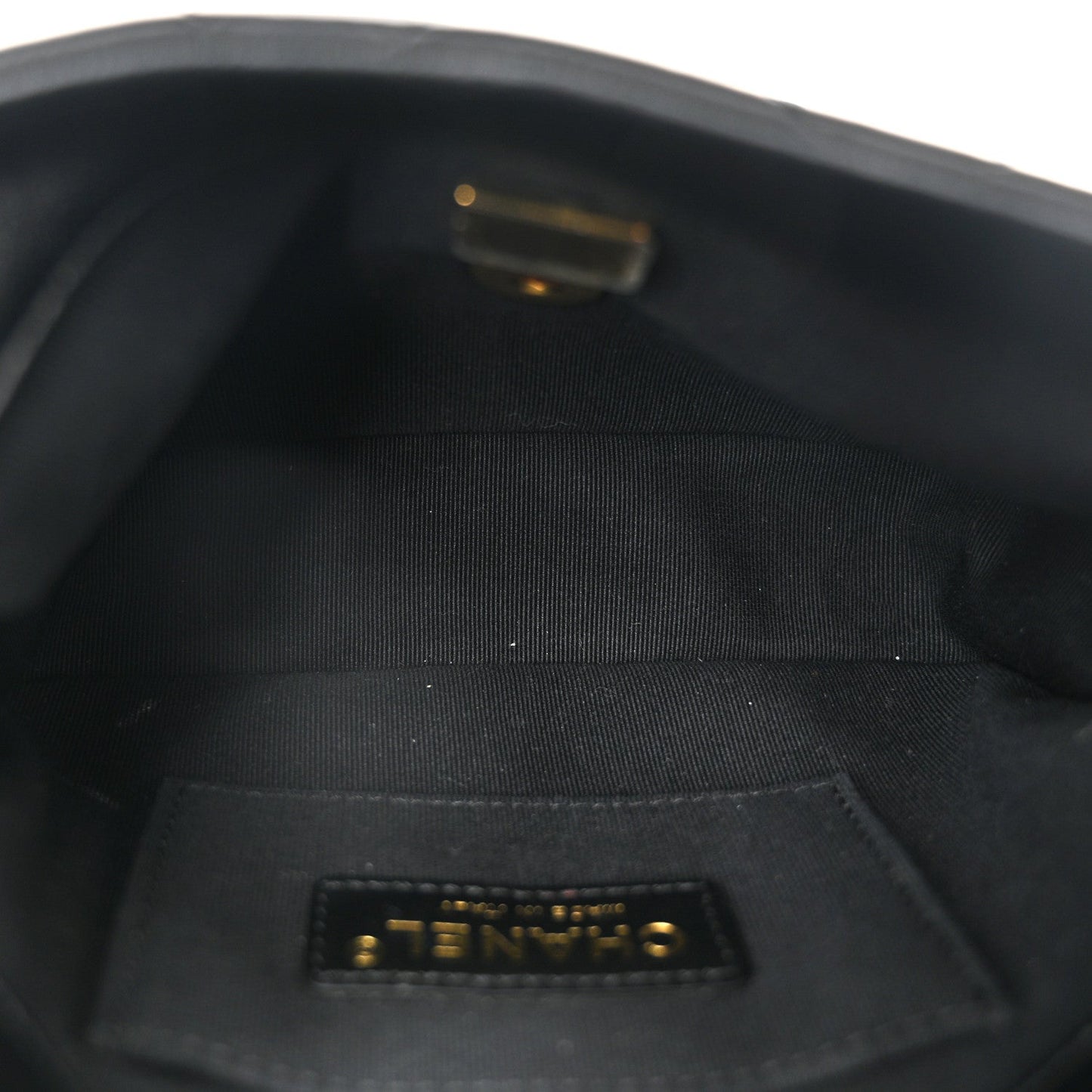Lambskin Quilted Mini Lacquered Chain Flap Black