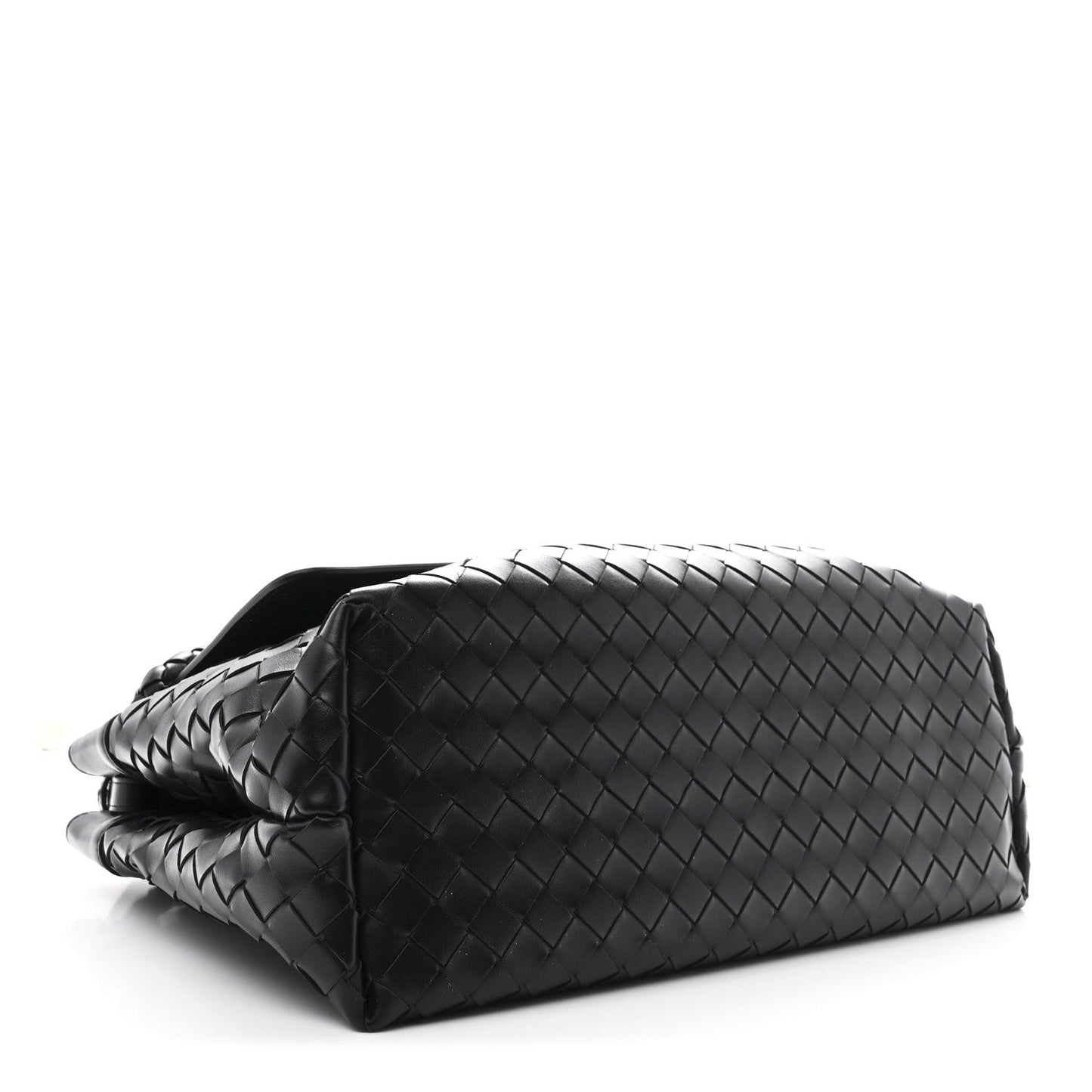 Calfskin Intrecciato Medium Andiamo Messenger Bag Black