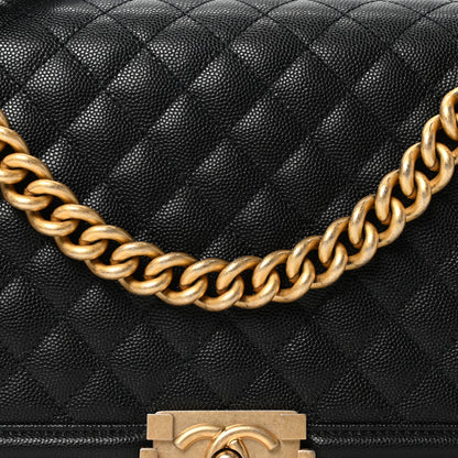 Caviar Quilted New Medium Boy Flap Black