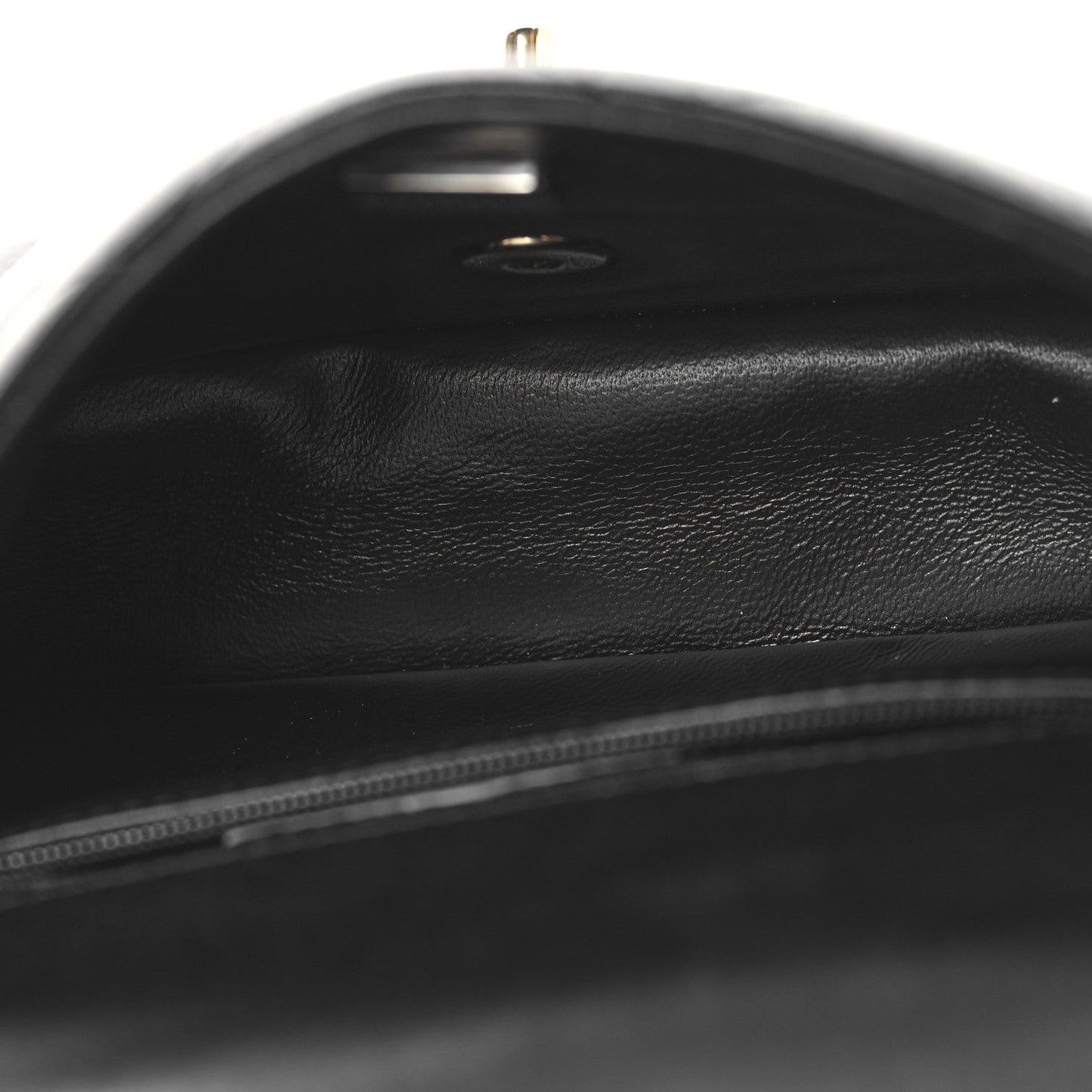 Lambskin Quilted Resin Pearl Chain Top Handle Flap Black