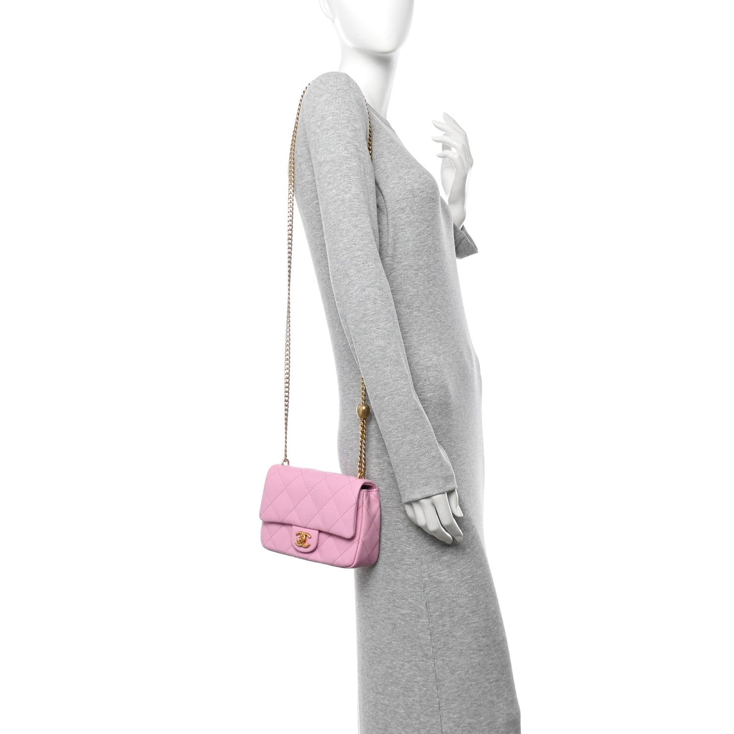 Caviar Quilted Mini Sweetheart Flap Lilac