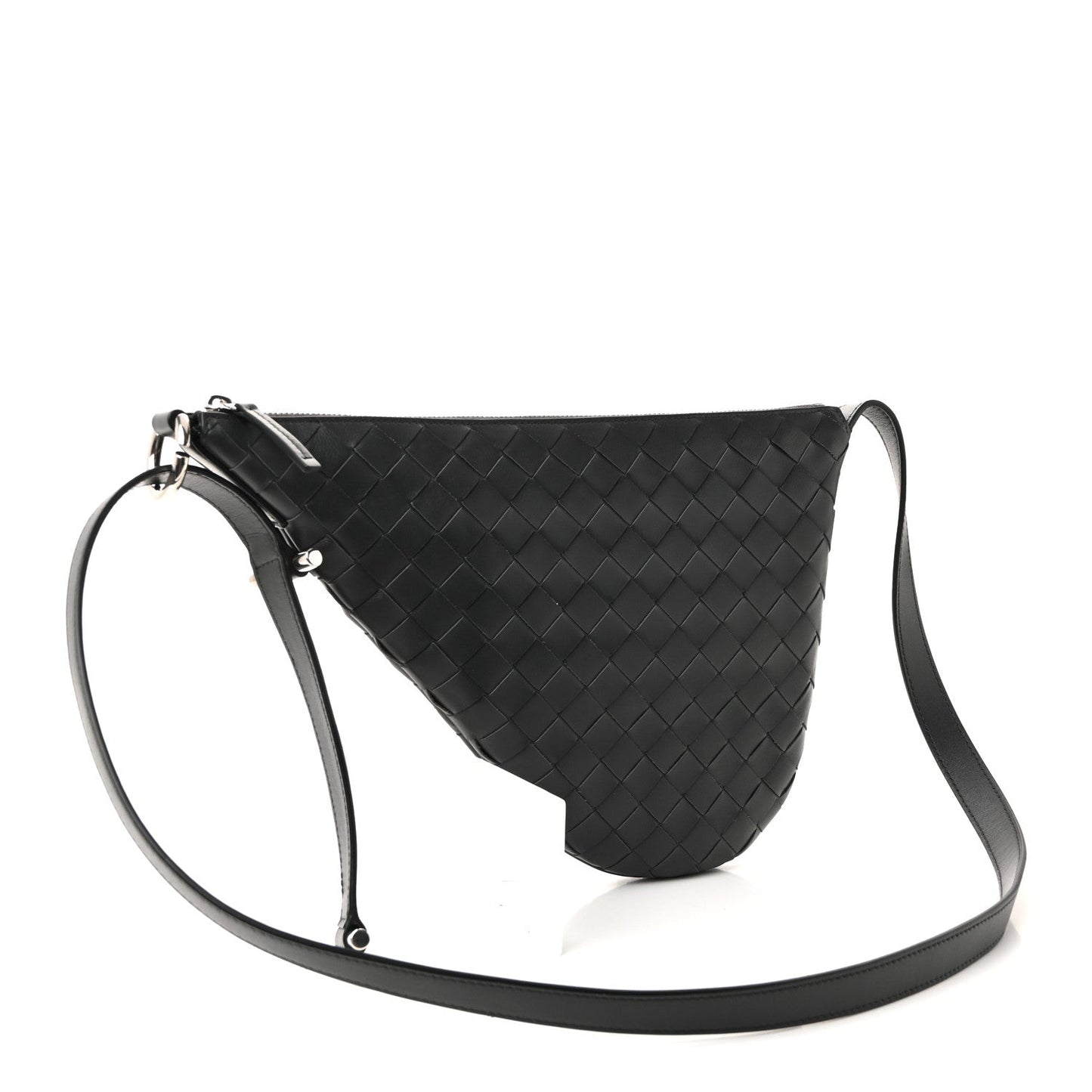 Calfskin Intrecciato Small Virgule Ardoise