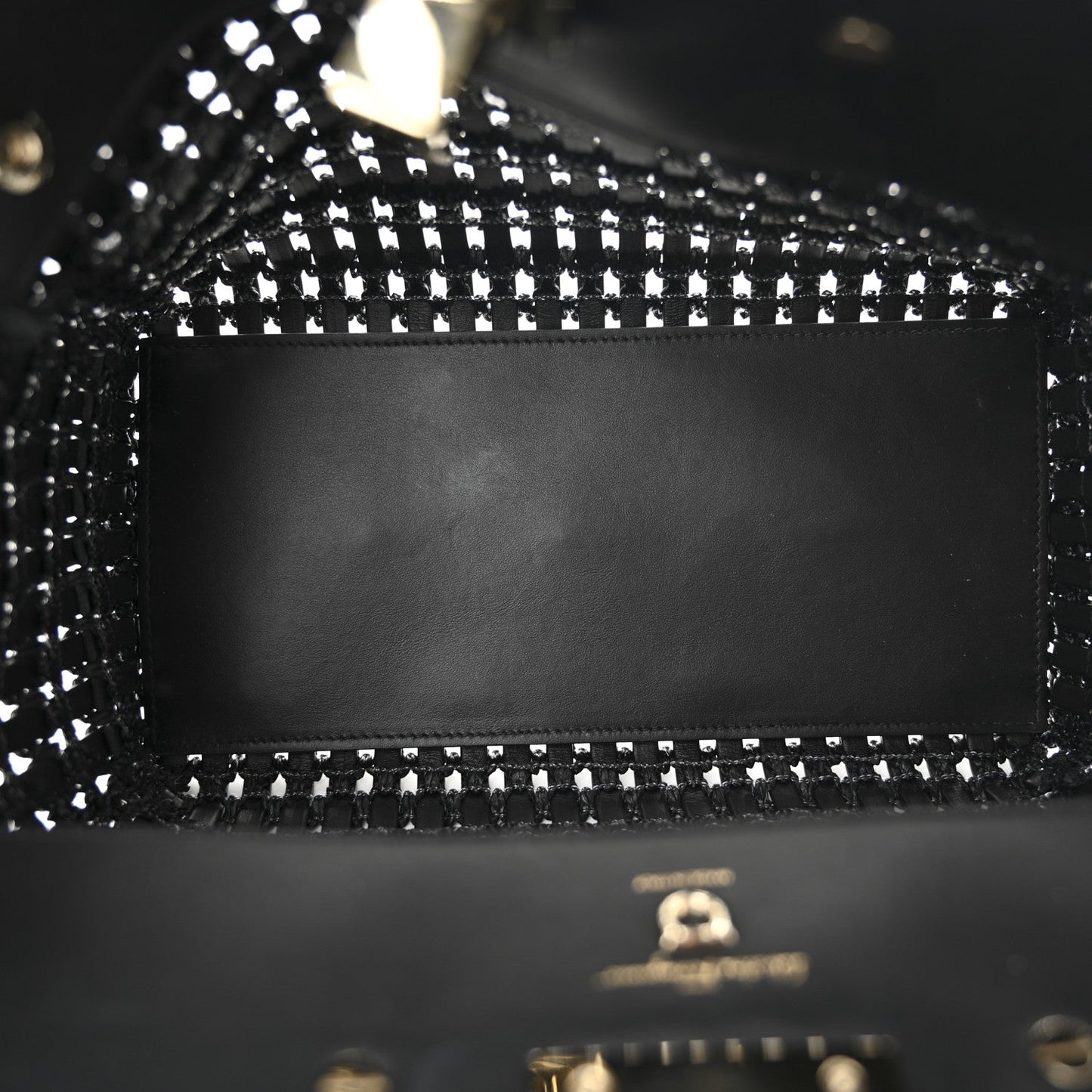 Raffia Calfskin The Studio Box Tote Black