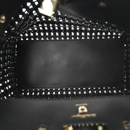 Raffia Calfskin The Studio Box Tote Black
