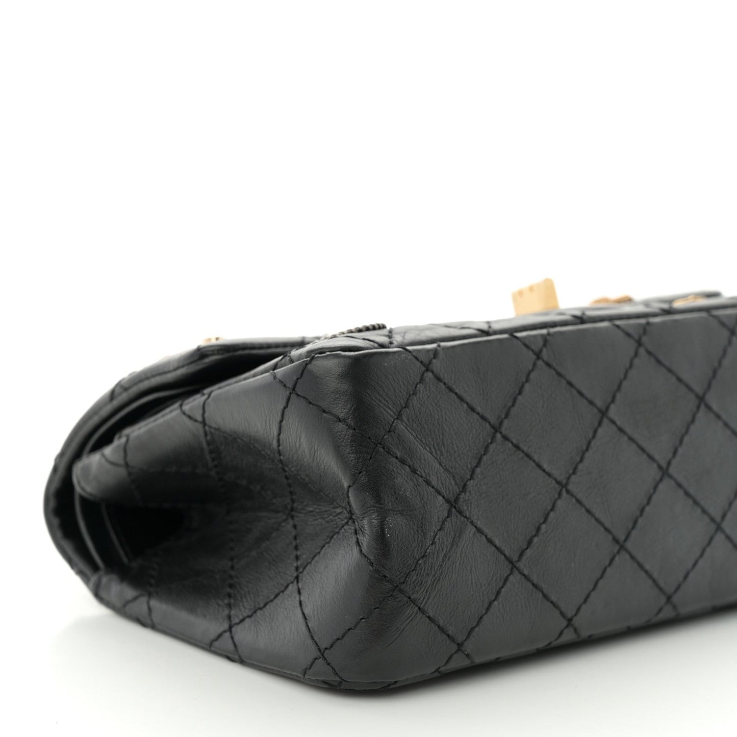 Aged Calfskin Quilted Casino 2.55 Reissue Mini Flap  Black