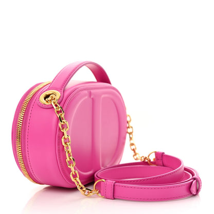 Calfskin CD Signature Oval Crossbody Camera Bag Rani Pink