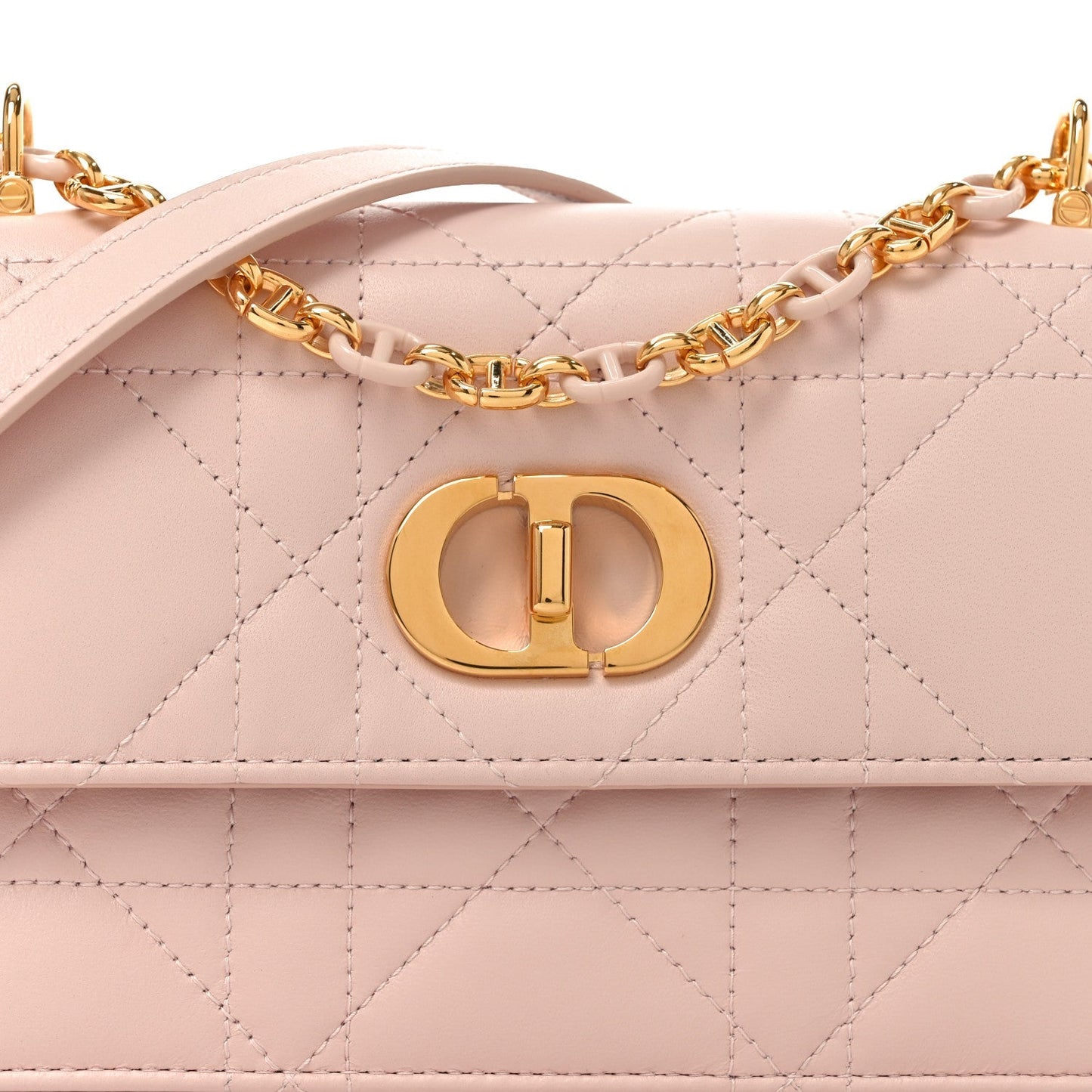 Lambskin Macrocannage Mini Miss Caro Bag Rose Quartz