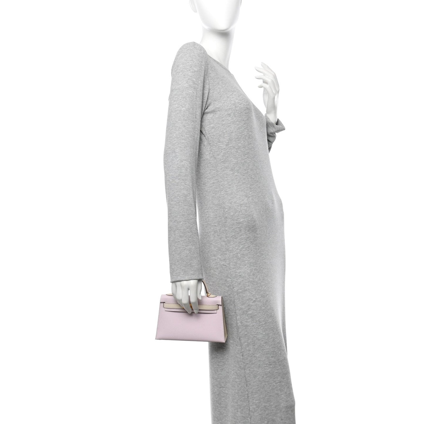 Epsom Horseshoe Mini Kelly Sellier 20 Mauve Pale Craie