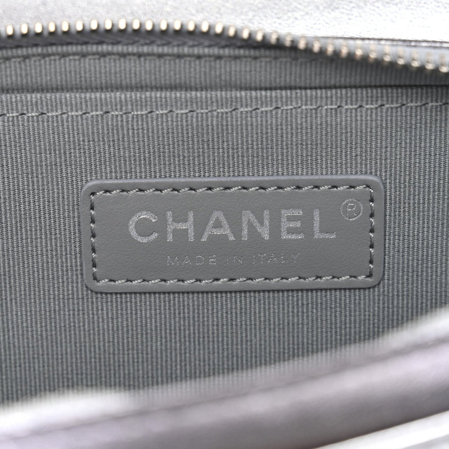 Metallic Lambskin Like A Wallet Flap Silvery Black
