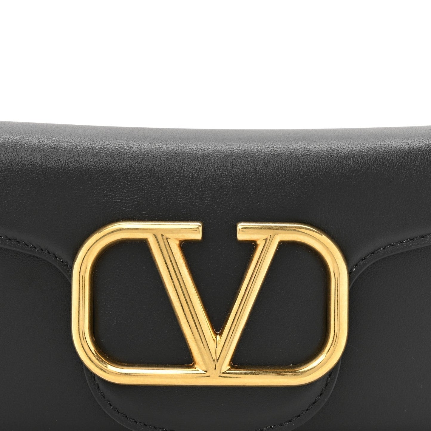 Calfskin Vlogo Small Loco Shoulder Bag Black