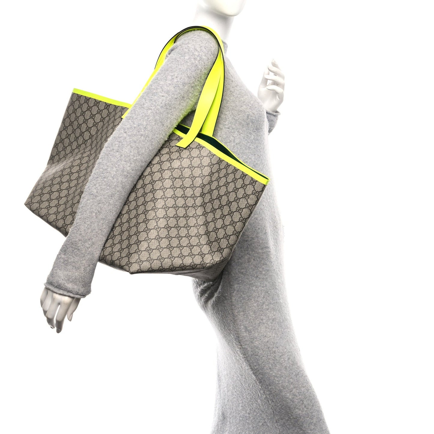 GG Supreme Monogram Totissima Shopping Tote Ebony Beige Yellow