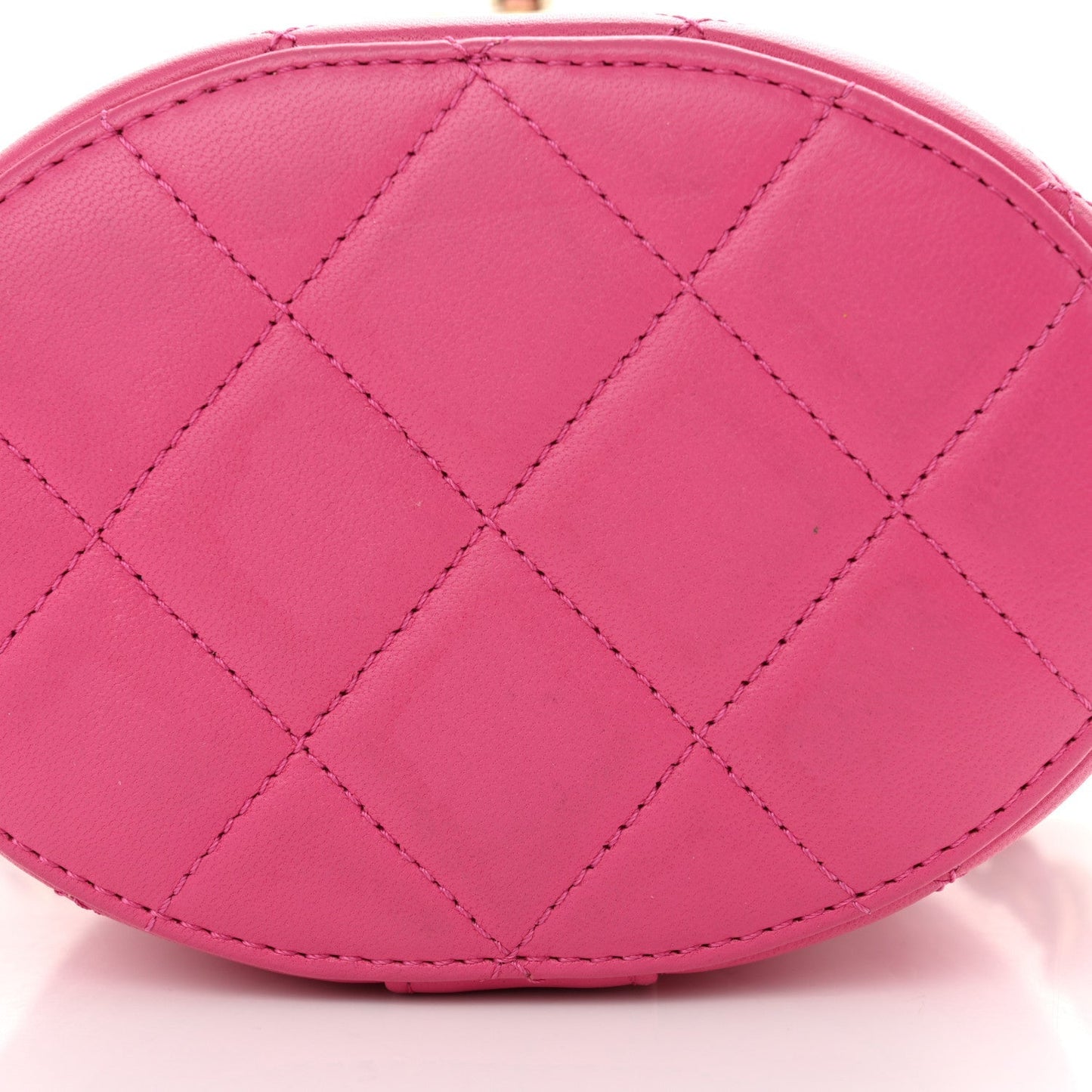 Lambskin Resin Elegant Chain Vanity Case Dark Pink