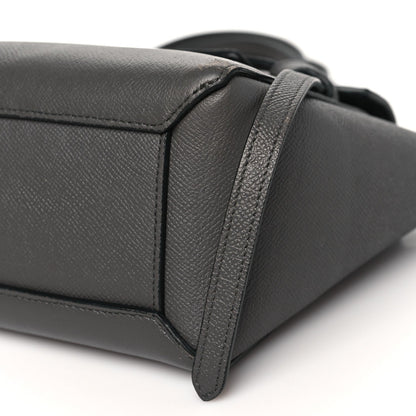 Grained Calfskin Nano Belt Bag Grey