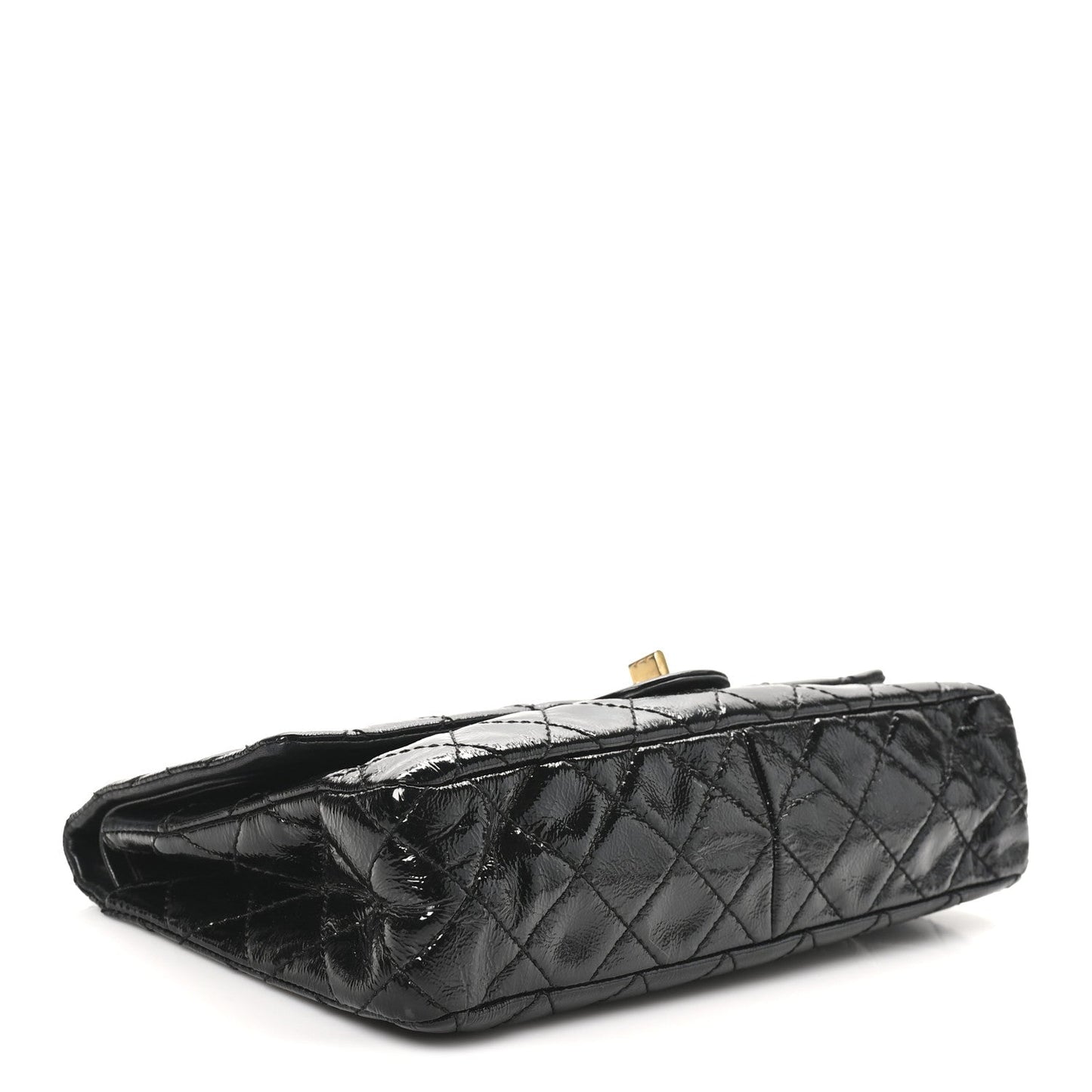 Distressed Patent Quilted 2.55 Reissue 226 Flap Black